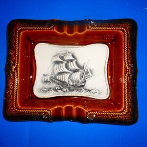 Ash Tray with 3D Old Sail Ship Boat  Ashtray Sail ship